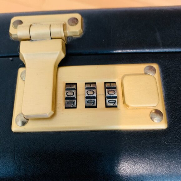 Coach Black Leather Hard Sided 4.5" Briefcase Rare Nos Vintage Made In The USA. - Picture 11 of 16